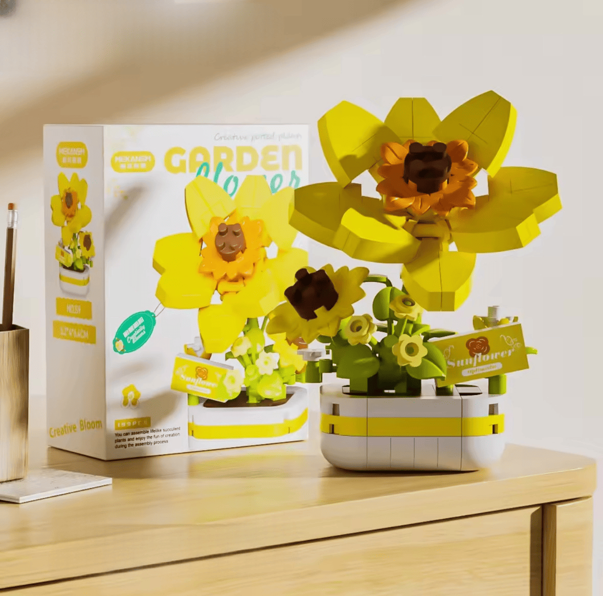 Tournesol à Construire – Fleur Rayonnante en Briques